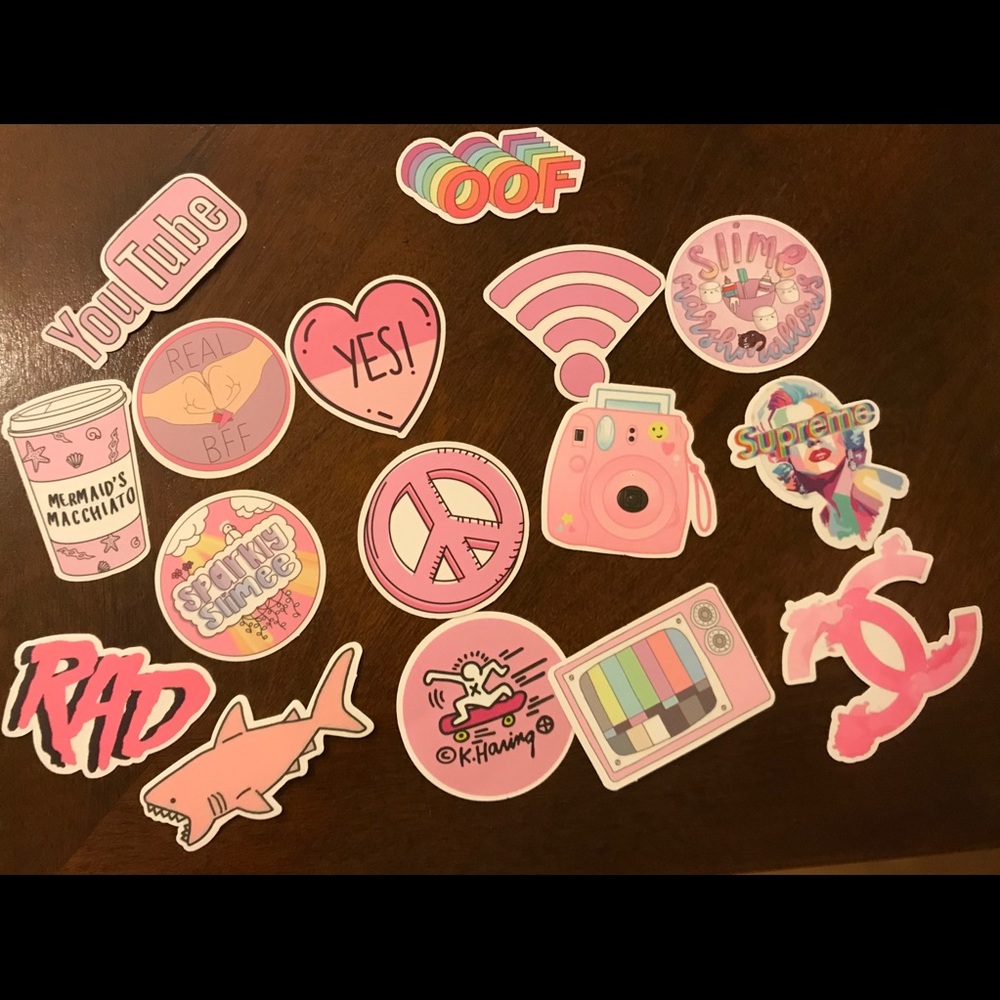NEW Pink Preppy Sticker Pack